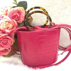 Elizabeth and James Embossed Croco Hot Pink Fusia